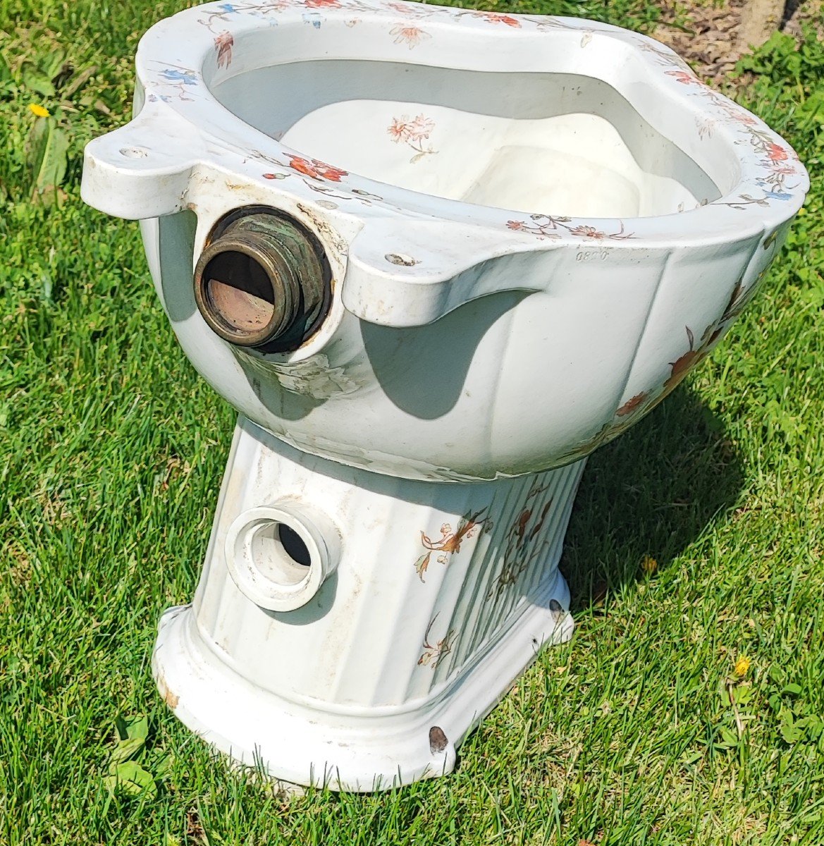 Rare Ancienne Toilette cuvette de WC epoque XIXème -photo-1