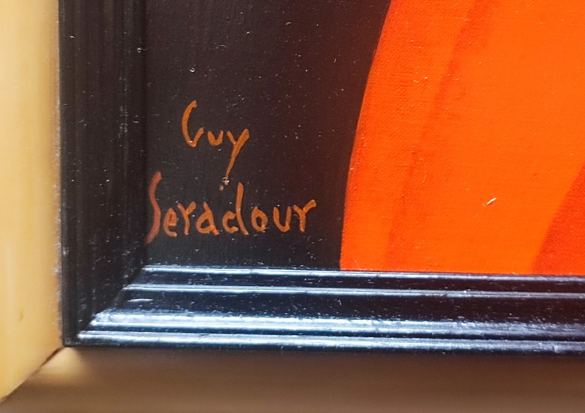 Guy Séradour (1922-2007) - Woman In Profile Hst Titled "the Red Jacket"-photo-4