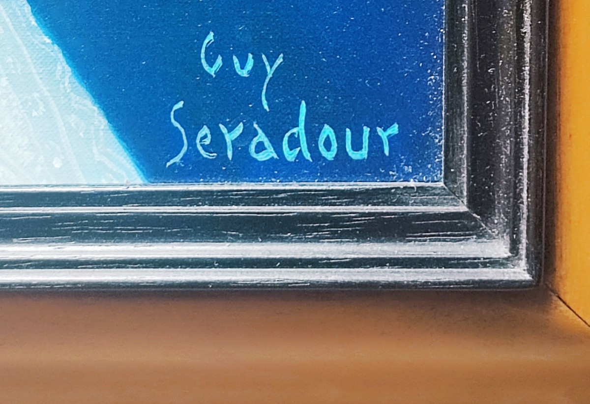 Guy Séradour (1922-2007) - Femme De Profil Hst Titré " Le Canotier Bleu "-photo-2