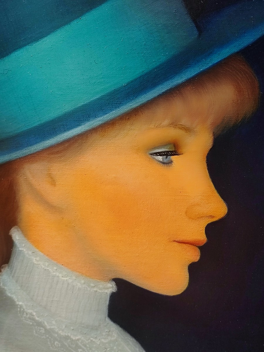 Guy Séradour (1922-2007) - Femme De Profil Hst Titré " Le Canotier Bleu "-photo-3