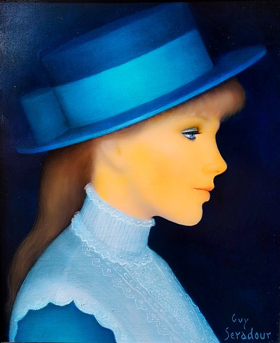 Guy Séradour (1922-2007) - Femme De Profil Hst Titré " Le Canotier Bleu "