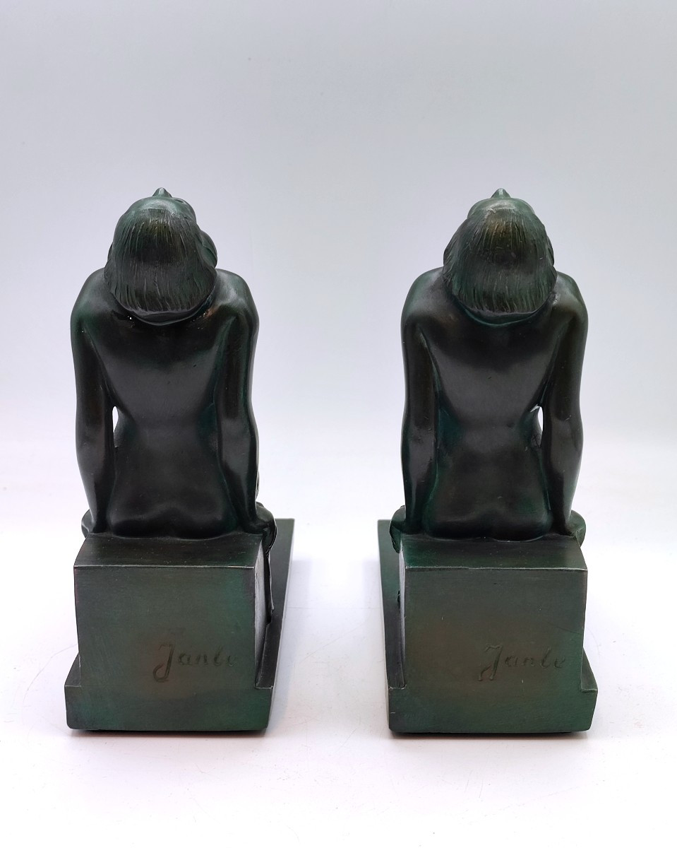 Max le Verrier - Janle -  paire de Serre-livres intitulés l’Insouciance-photo-3