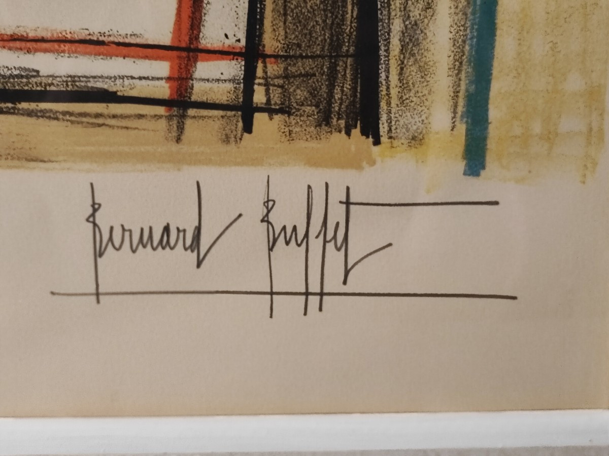 Bernard Buffet (1928- 1999 ) Lithographie Les Anémones - épreuve d'artiste-photo-2