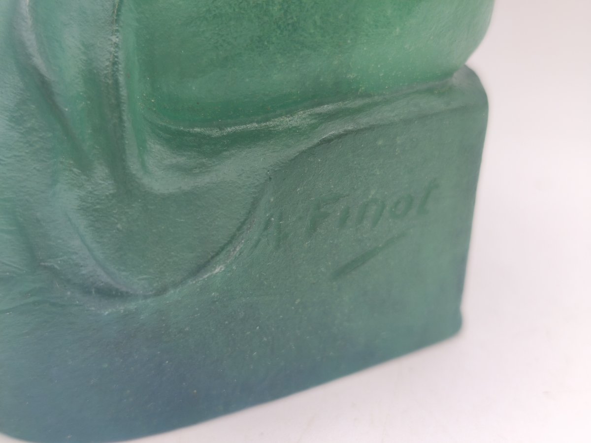 Amalric Wlater - sculpture presse papier femme au châle signé Alfred Finot-photo-4