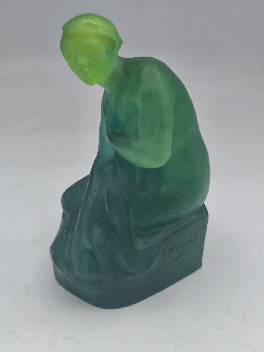 Amalric Wlater - sculpture presse papier femme au châle signé Alfred Finot