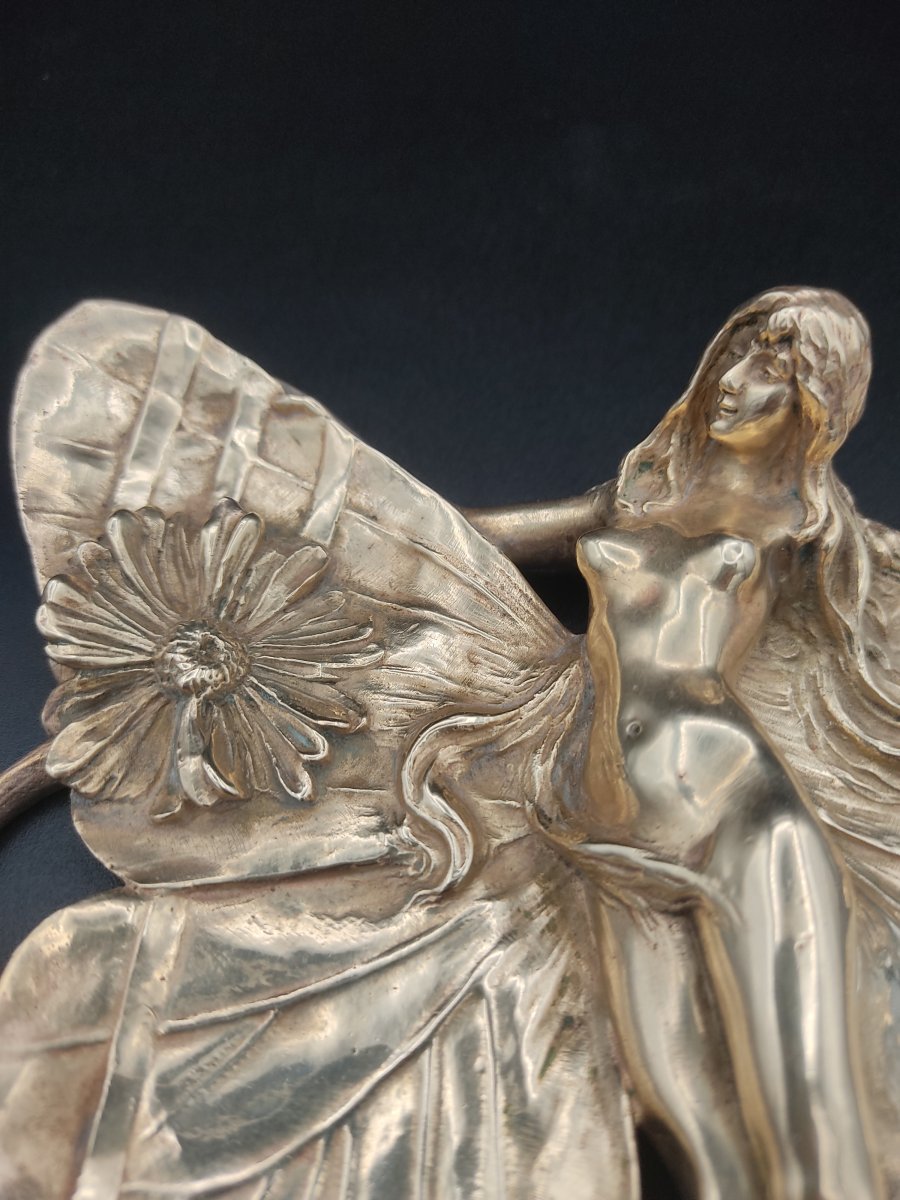 Charles Korschann - Femme Papillon En Bronze Doré-photo-4