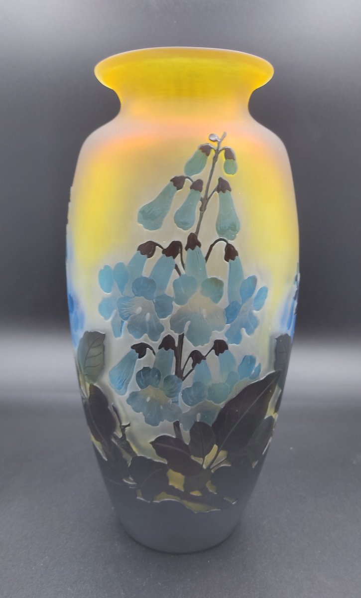 Gallé Vase With Digitalis Flower Decor