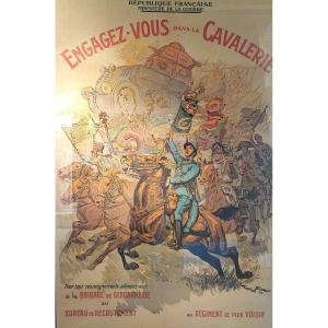 Affiche De Publicité De Georges Scott 1929 - Engagez Vous Dans La Cavalerie