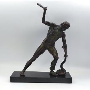 Ghanu Gantcheff - The Cobra Trainer In Art Deco Bronze