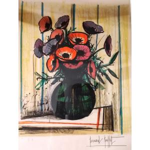 Bernard Buffet (1928- 1999 ) Lithographie Les Anémones - épreuve d'artiste