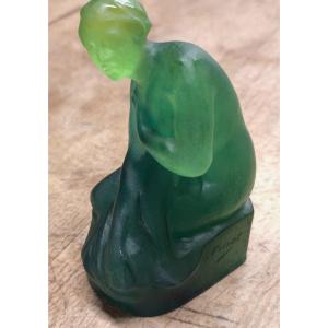 Amalric Wlater - "woman With A Shawl" Paperweight Sculpture, Signed By Alfred Finot