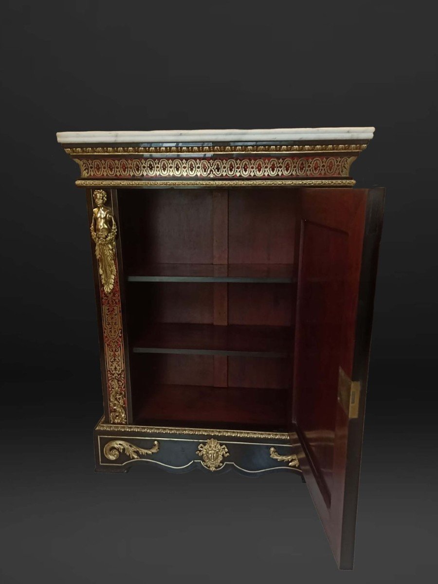 Paire De Meuble d'Appui En Marqueterie Boulle -photo-7