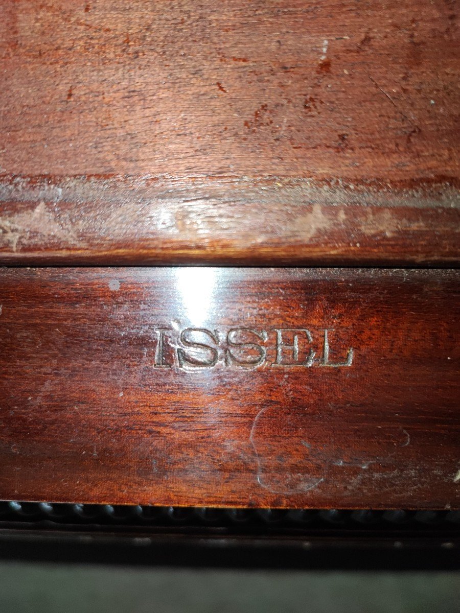 Vitrine Ligurienne En Plume d'Acajou XIX estampillée  ISSEL GENOVA-photo-3