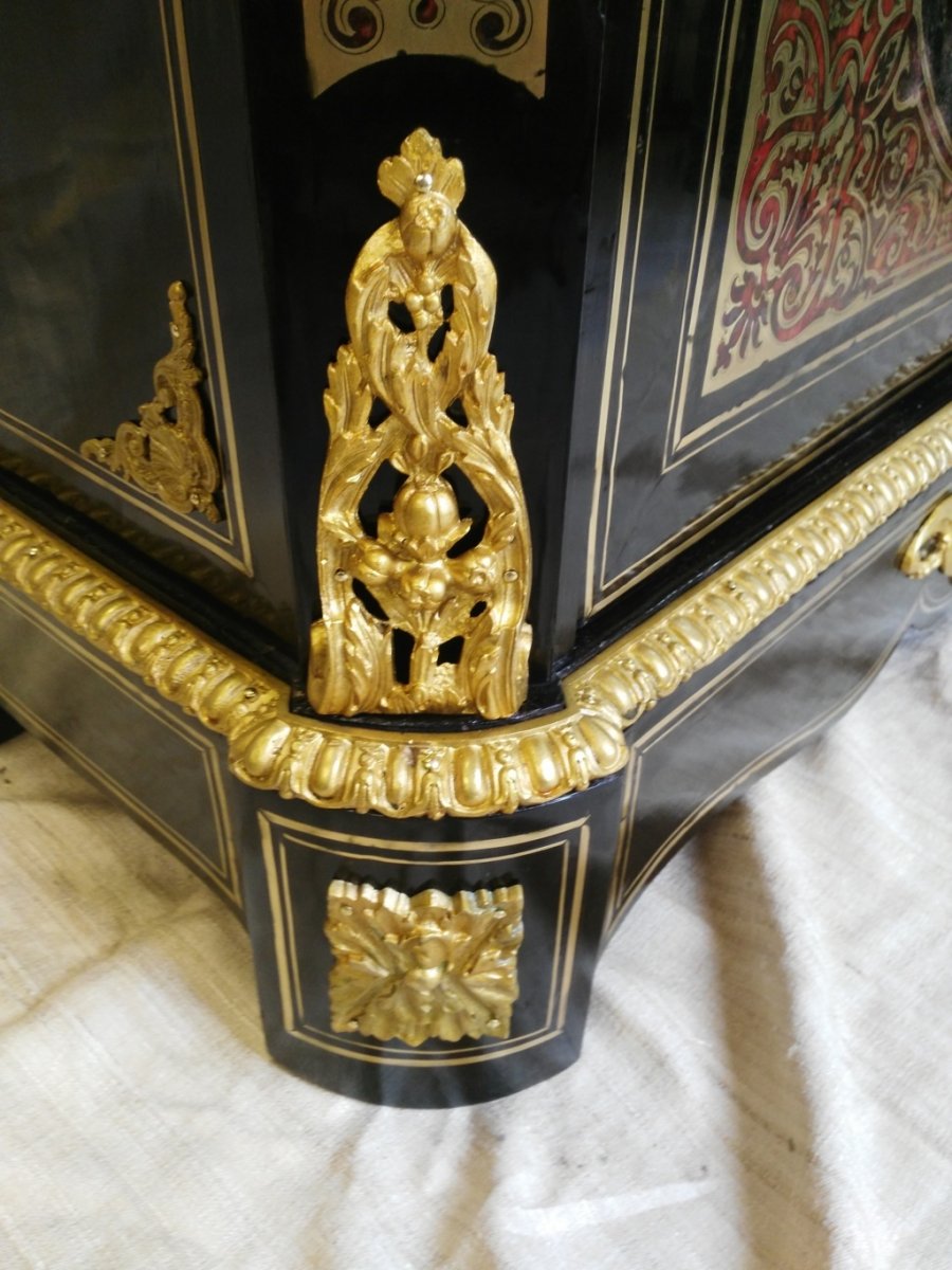 Meuble Buffet à Hauteur D’appui, époque Napoléon III, Marqueterie Boulle-photo-1