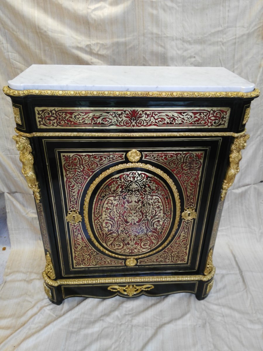 Meuble Buffet à Hauteur D’appui, époque Napoléon III, Marqueterie Boulle