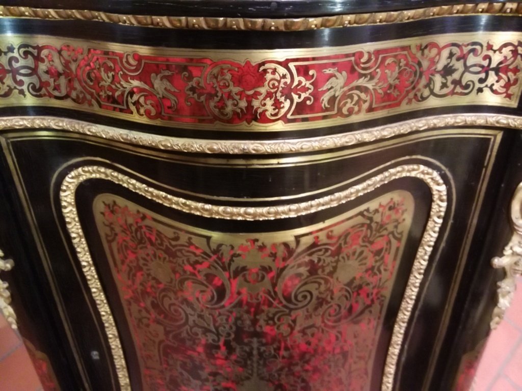 Meuble Buffet à Hauteur d'Appui époque Napoléon III,  Marquterie Boulle, XIX siécle-photo-3
