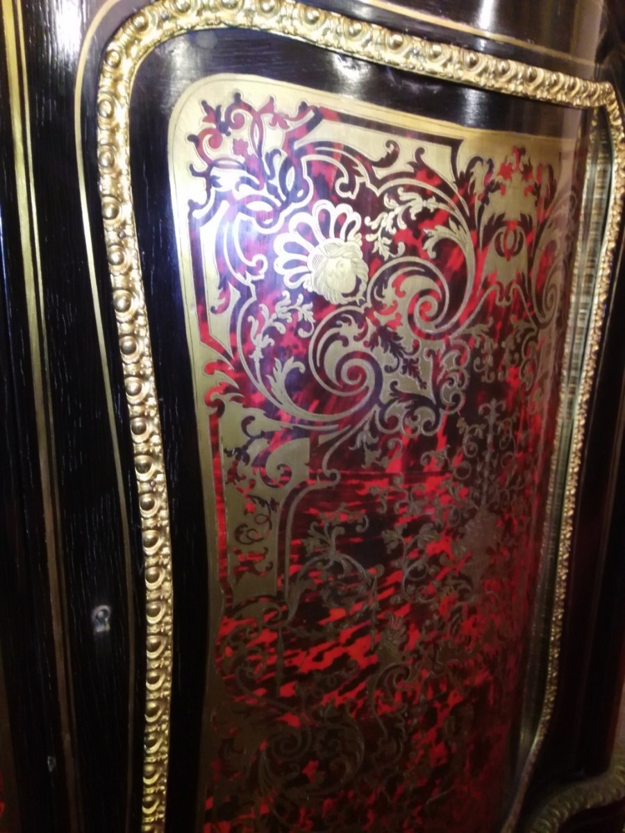 Meuble Buffet à Hauteur d'Appui époque Napoléon III,  Marquterie Boulle, XIX siécle-photo-1