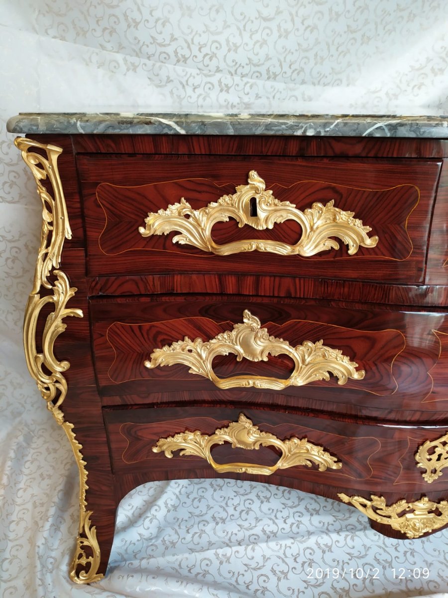 Tomb Chest Of Drawers, Louis XV Period, Regency, Stamped A. Dav, France,  XVIII Century-photo-2