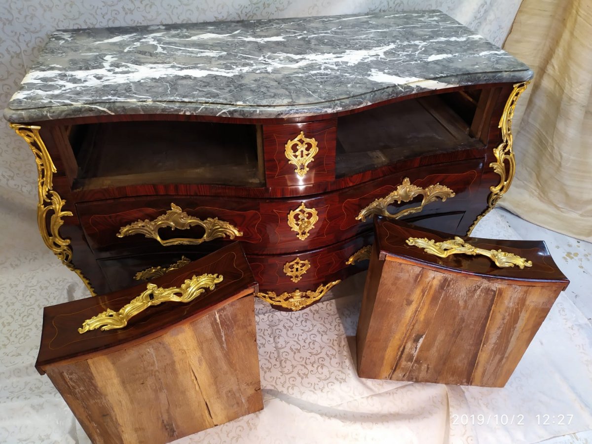 Tomb Chest Of Drawers, Louis XV Period, Regency, Stamped A. Dav, France,  XVIII Century-photo-4