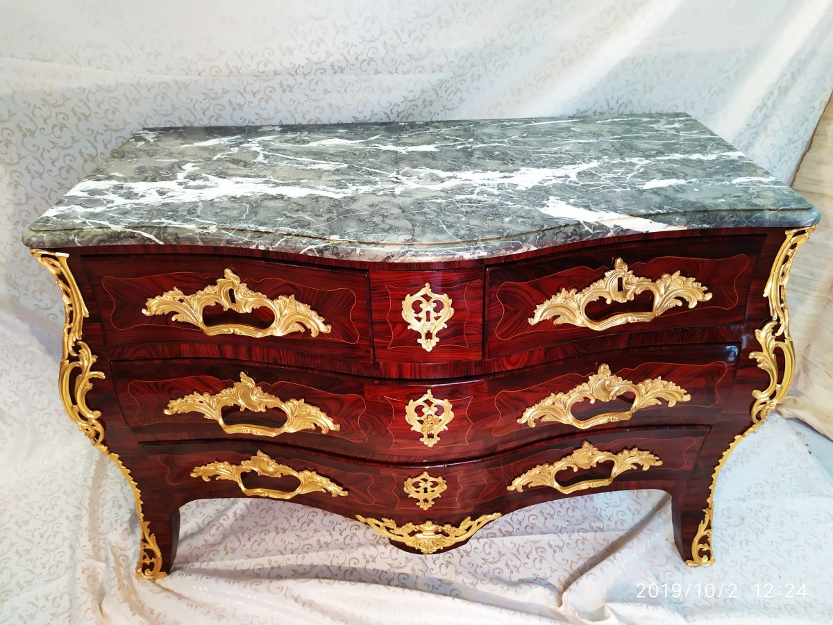 Tomb Chest Of Drawers, Louis XV Period, Regency, Stamped A. Dav, France,  XVIII Century