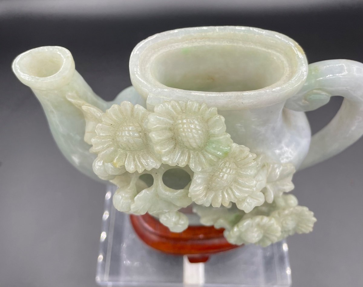 China Celadon Jade Teapot 20th Century-photo-2