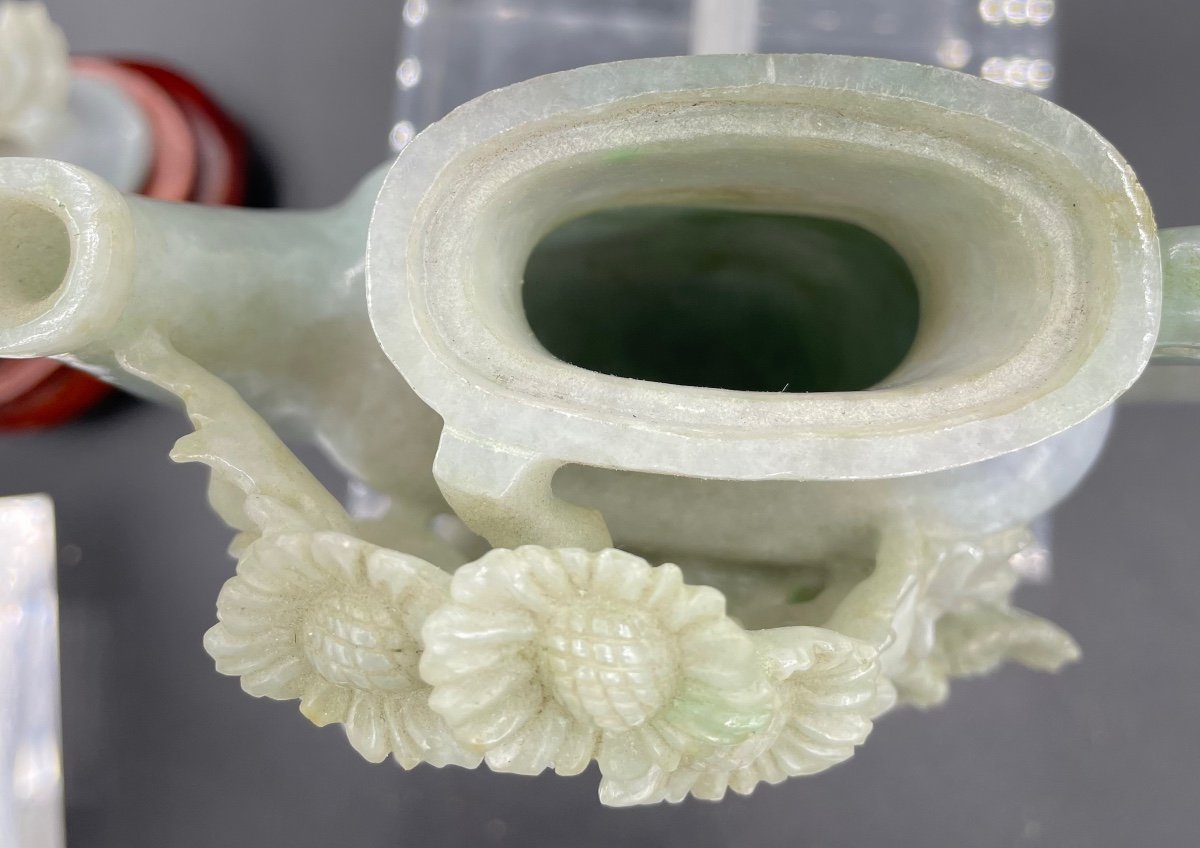 China Celadon Jade Teapot 20th Century-photo-5