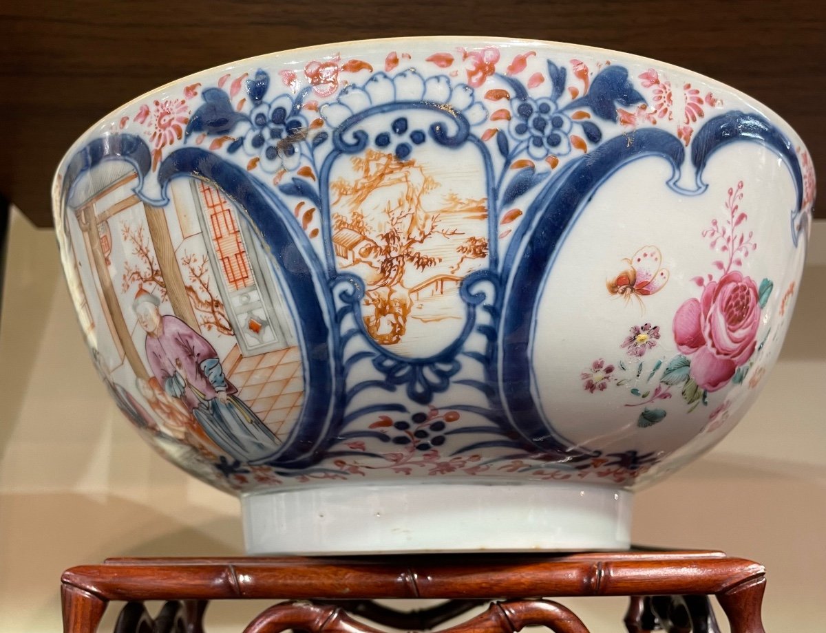 Grand Bol En Porcelaine Peinte Chine XVIIIe Siècle-photo-3