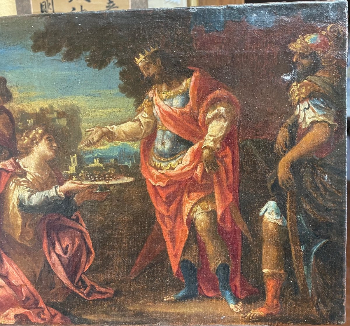 Oil On Canvas Solomon And The Queen Of Sheba 16th Century-photo-3