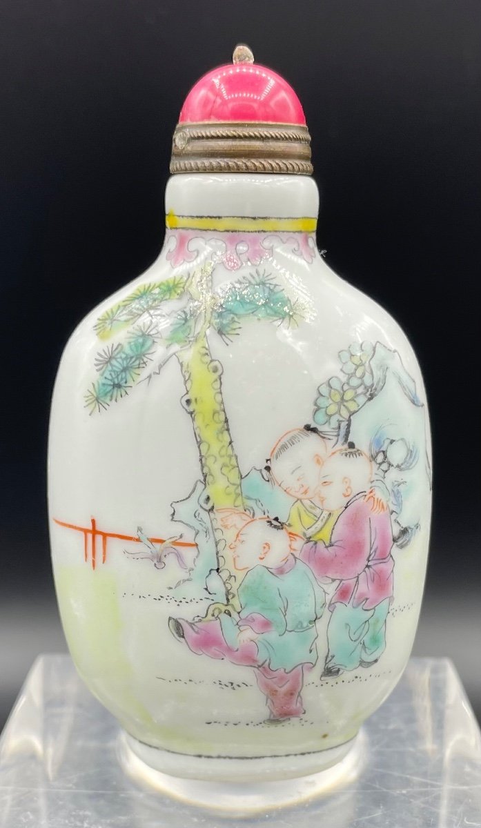 Tabatière En Porcelaine Chine XIXème