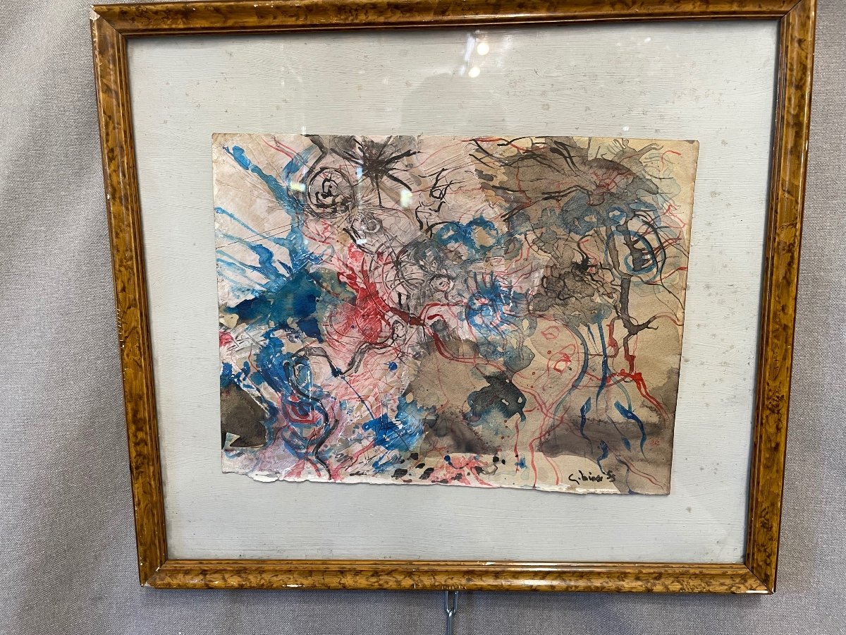 Painted On Paper By Guido Biasi 1955-photo-2