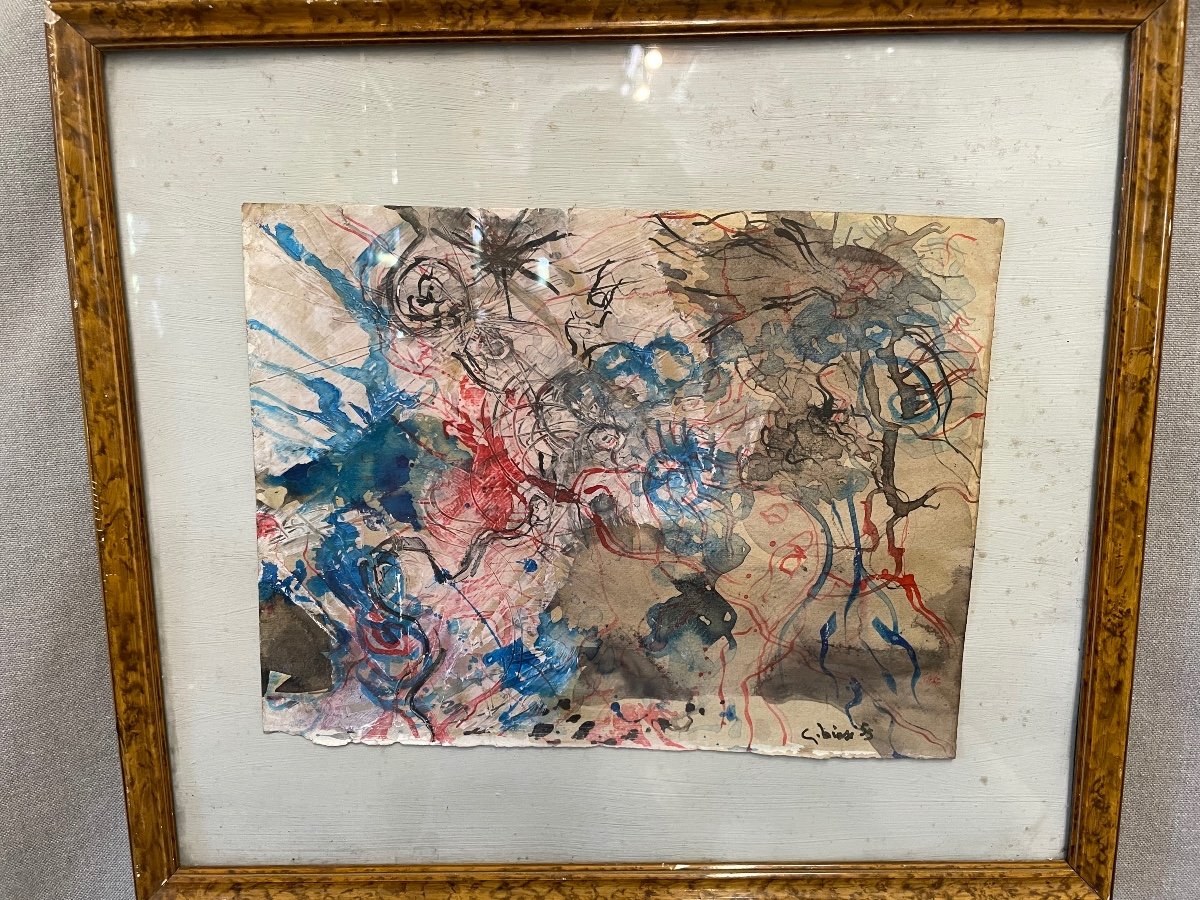 Painted On Paper By Guido Biasi 1955-photo-3
