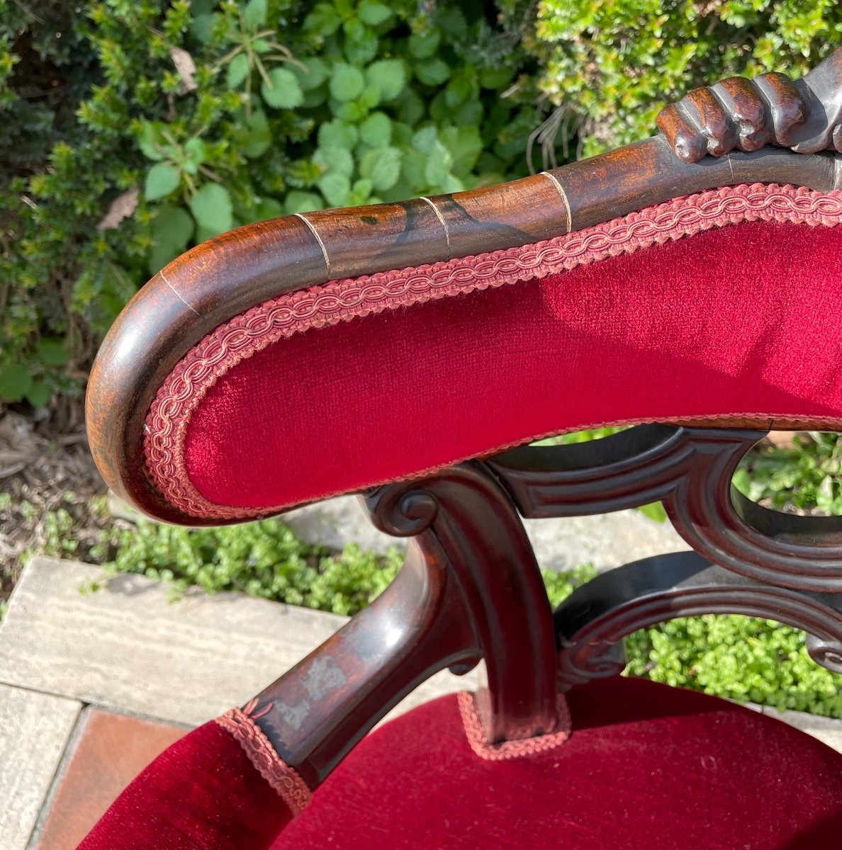 19th Century Charles X Armchair In Rosewood-photo-1