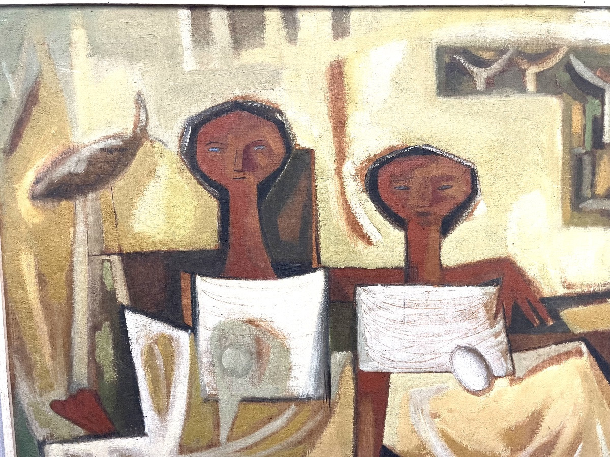 Oil On Canvas By Lola Fernandez 20th Century-photo-3