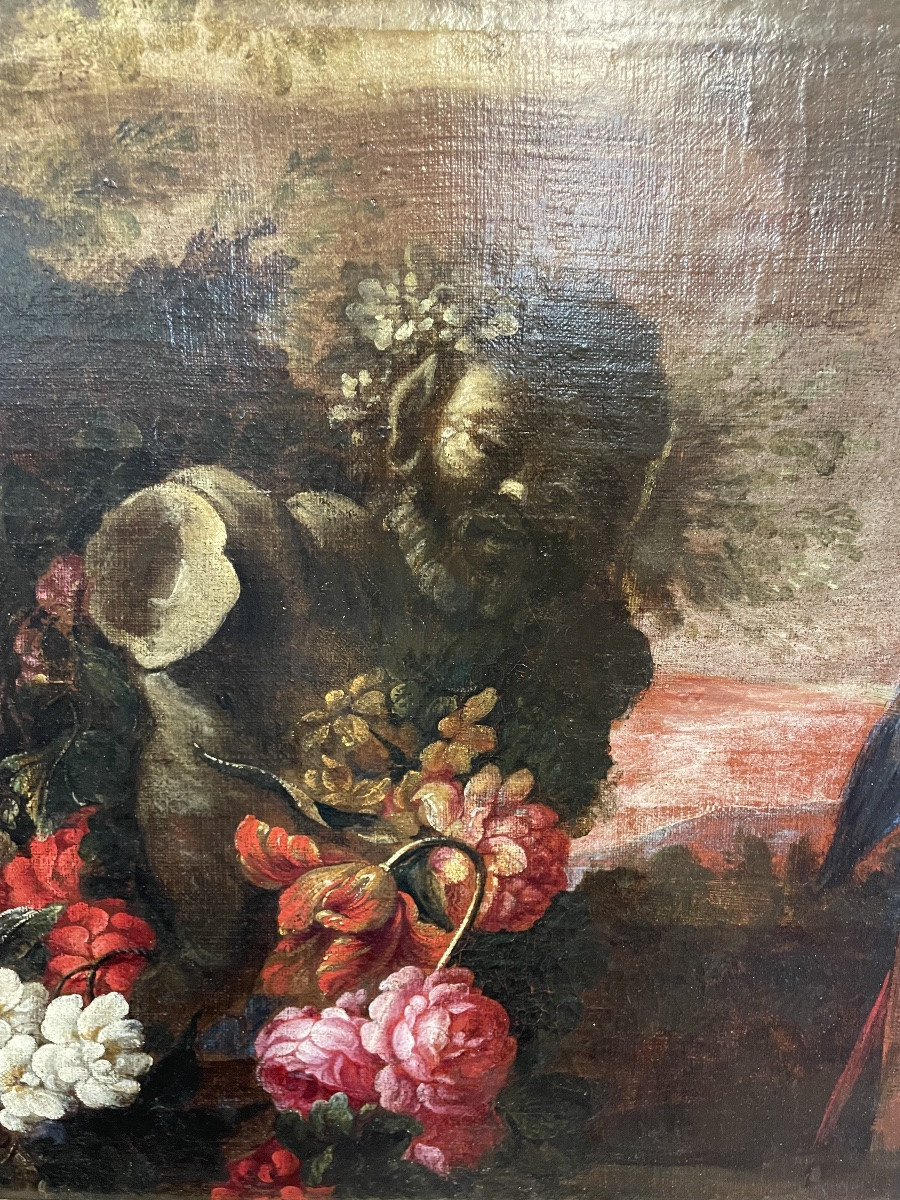 Still Life With Flowers And A Parrot, 17th Century-photo-3
