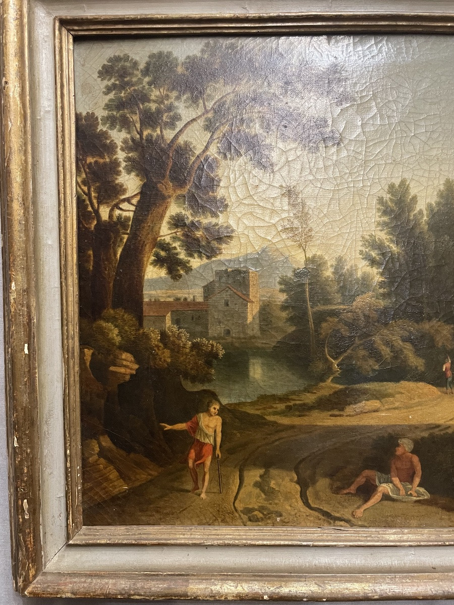 huile sur toile paysage du Latium XVIIIe siècle-photo-2