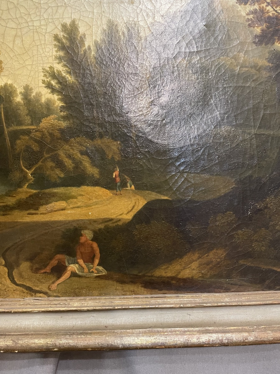 huile sur toile paysage du Latium XVIIIe siècle-photo-3