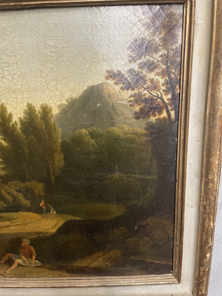 huile sur toile paysage du Latium XVIIIe siècle-photo-4