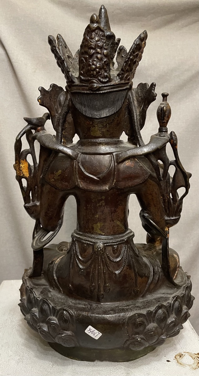 Large Gilded Bronze China 17th/18th Century-photo-1