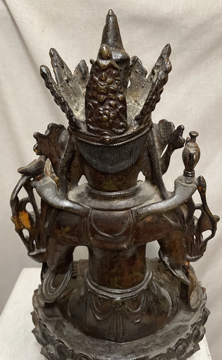Large Gilded Bronze China 17th/18th Century-photo-8