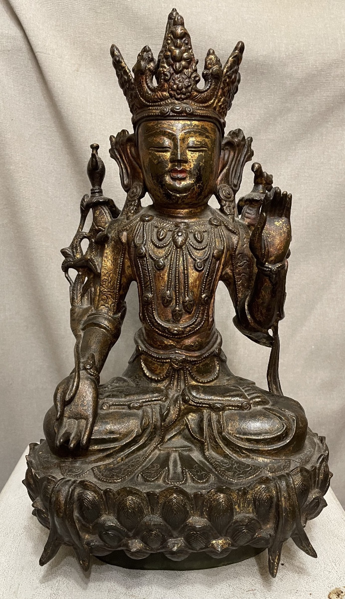 Large Gilded Bronze China 17th/18th Century