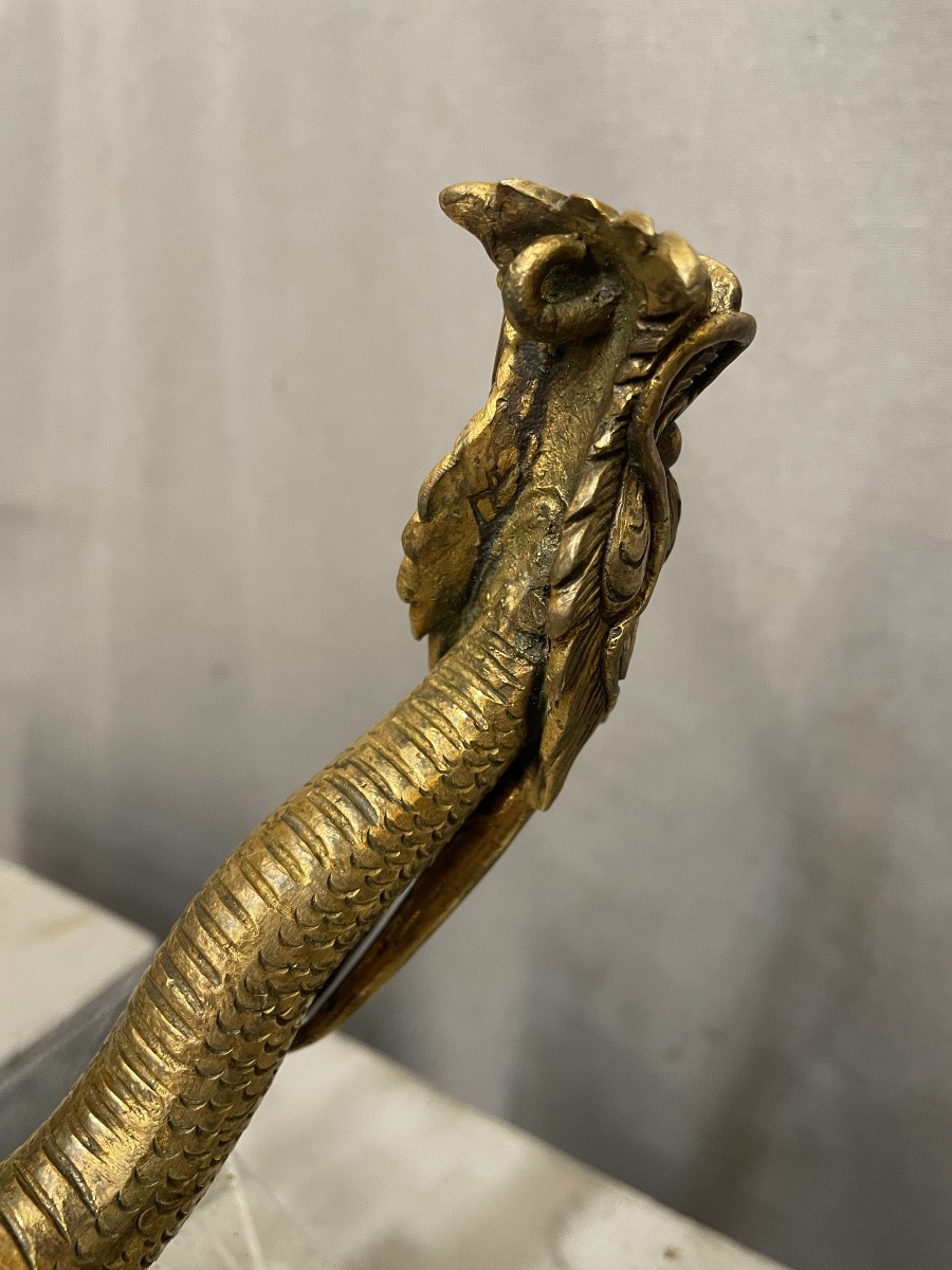 Dragon en bronze doré, Chine, XXe siècle-photo-2