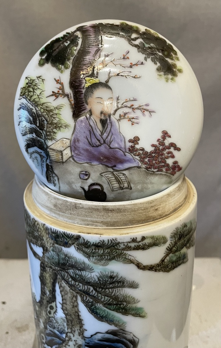 Récipient En Porcelaine Chinese  Du XXe Siècle-photo-1
