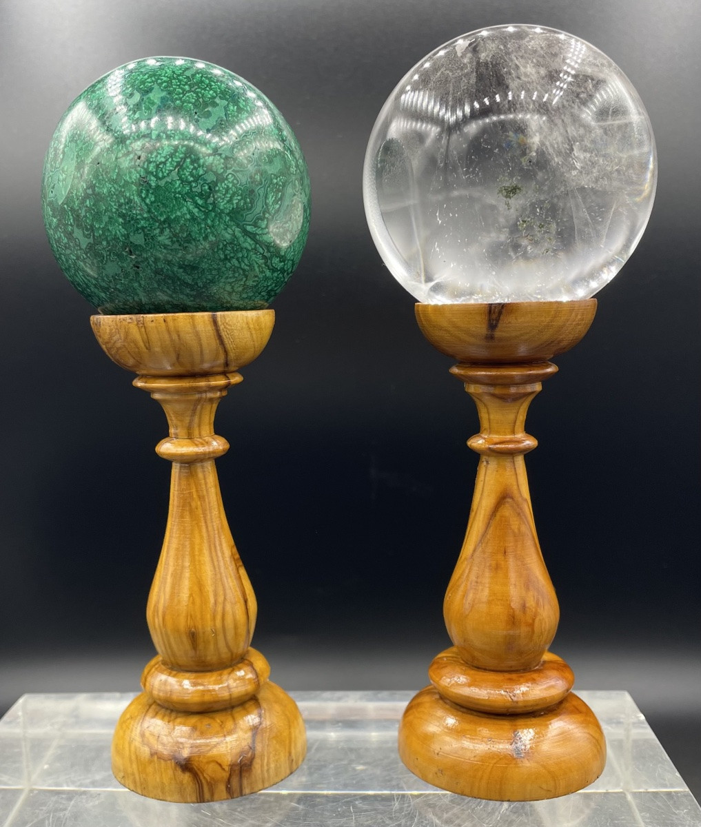 Pair Of 20th-century Hardstone Spheres-photo-4
