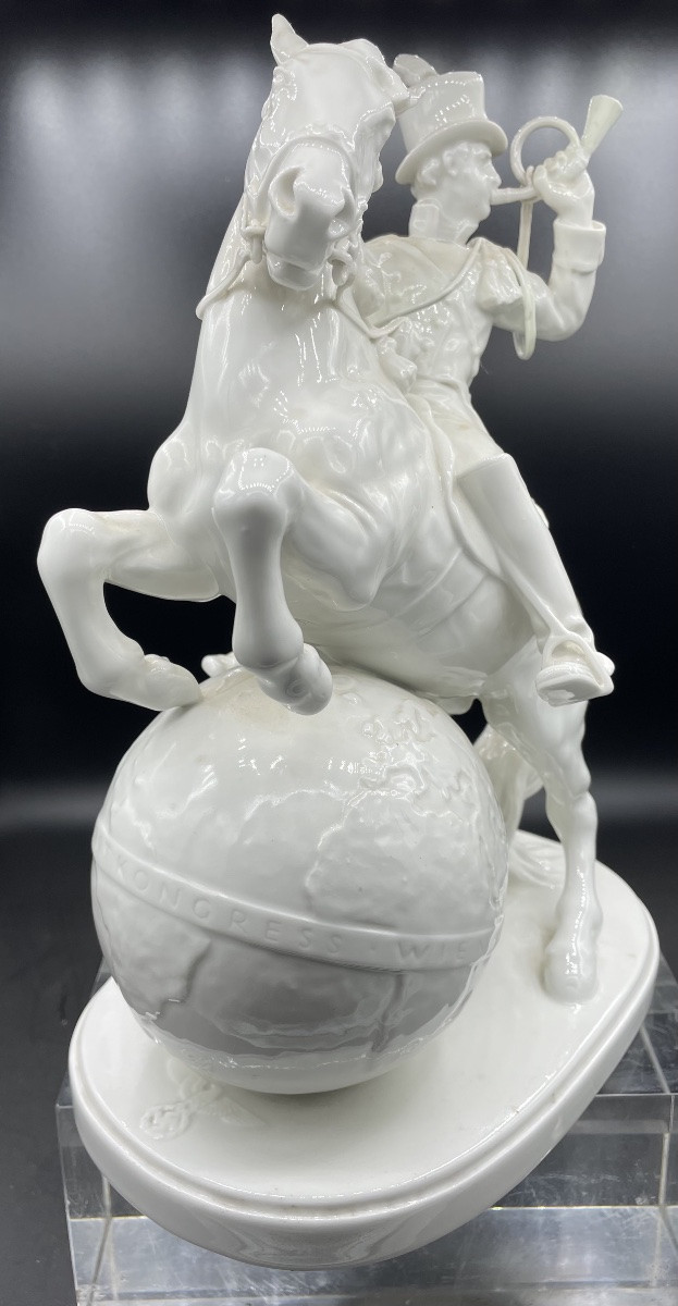 Figurine équestre d'un postillon en porcelaine allemande, XXe siècle-photo-2