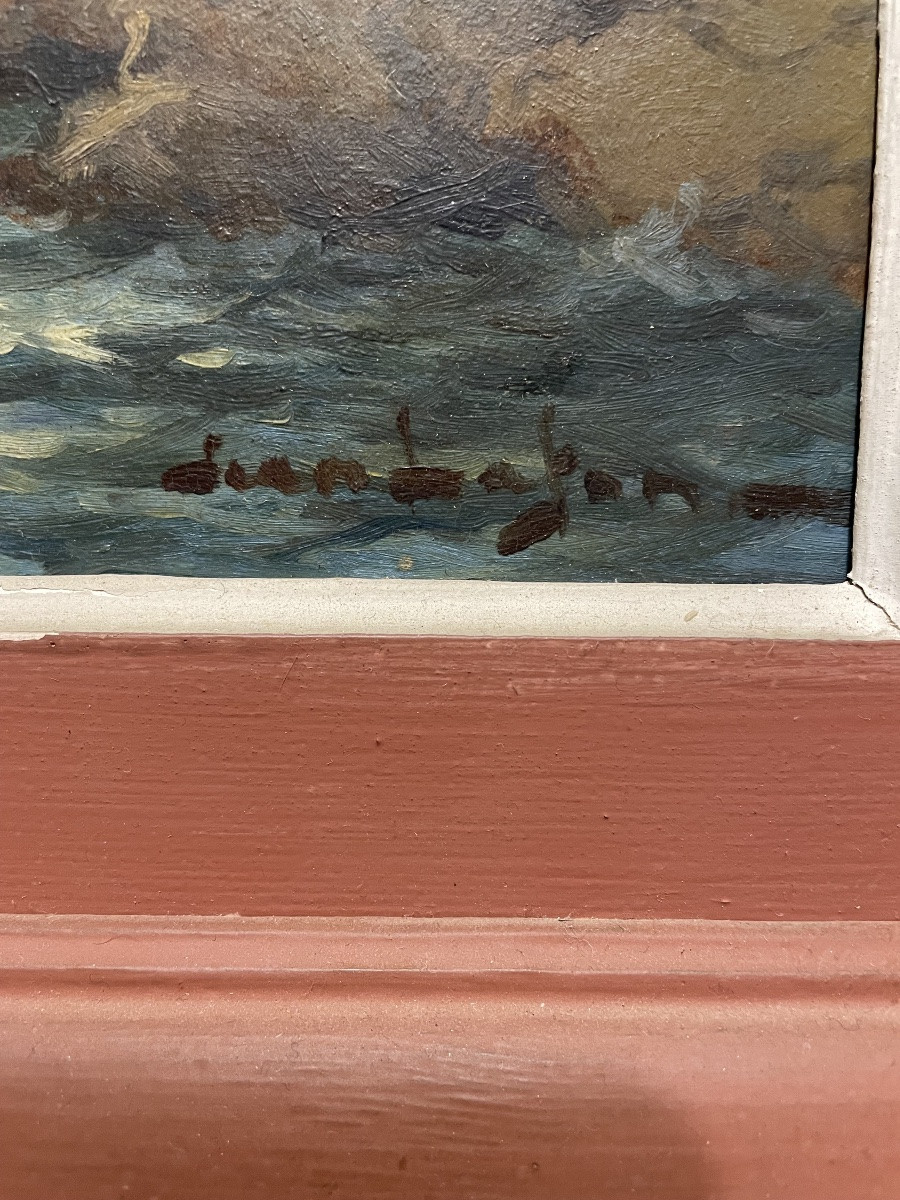 Peinture huile sur carton de Jean Keuléyan-Lafon, 1953-photo-3