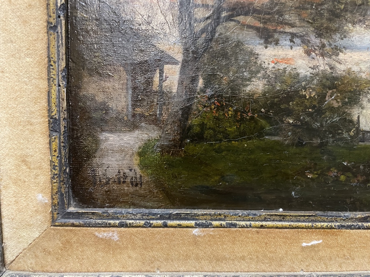 Oil Painting On Canvas By James Stevens Hill, 19th Century-photo-3