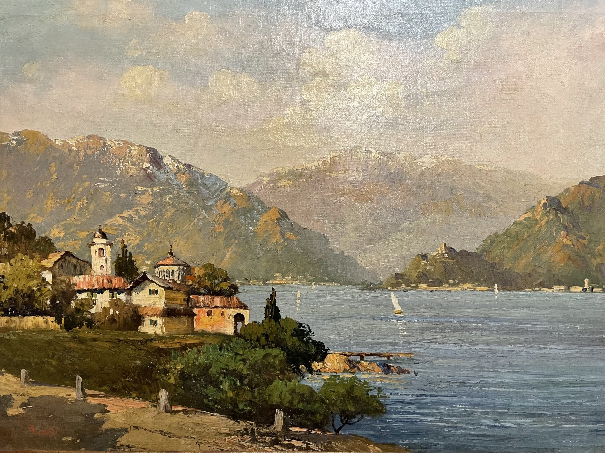 Huile sur toile de Luigi Moretti, XXe siècle-photo-2