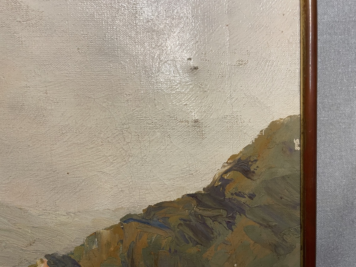 Huile sur toile de Luigi Moretti, XXe siècle-photo-3