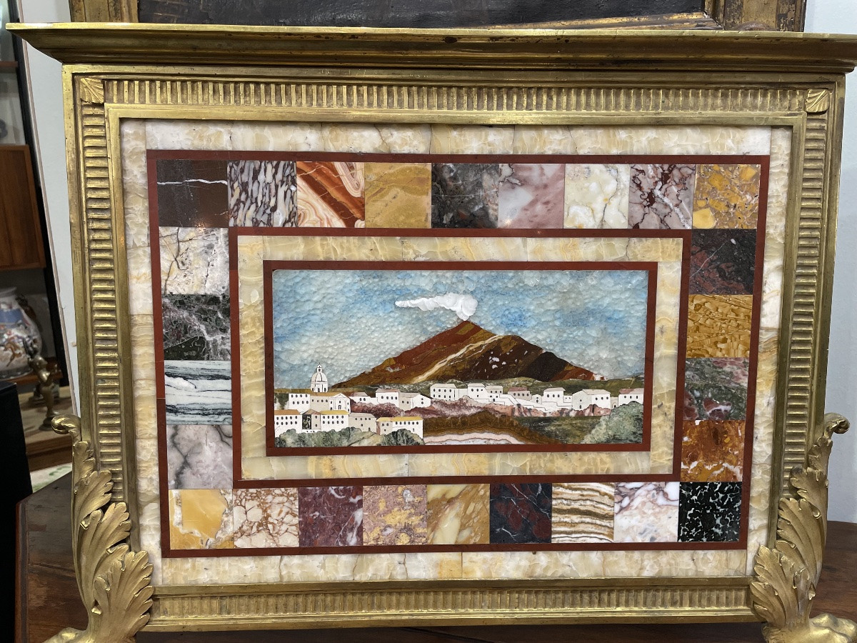 Vue de Catane en marbres anciens, XIXe siècle-photo-2