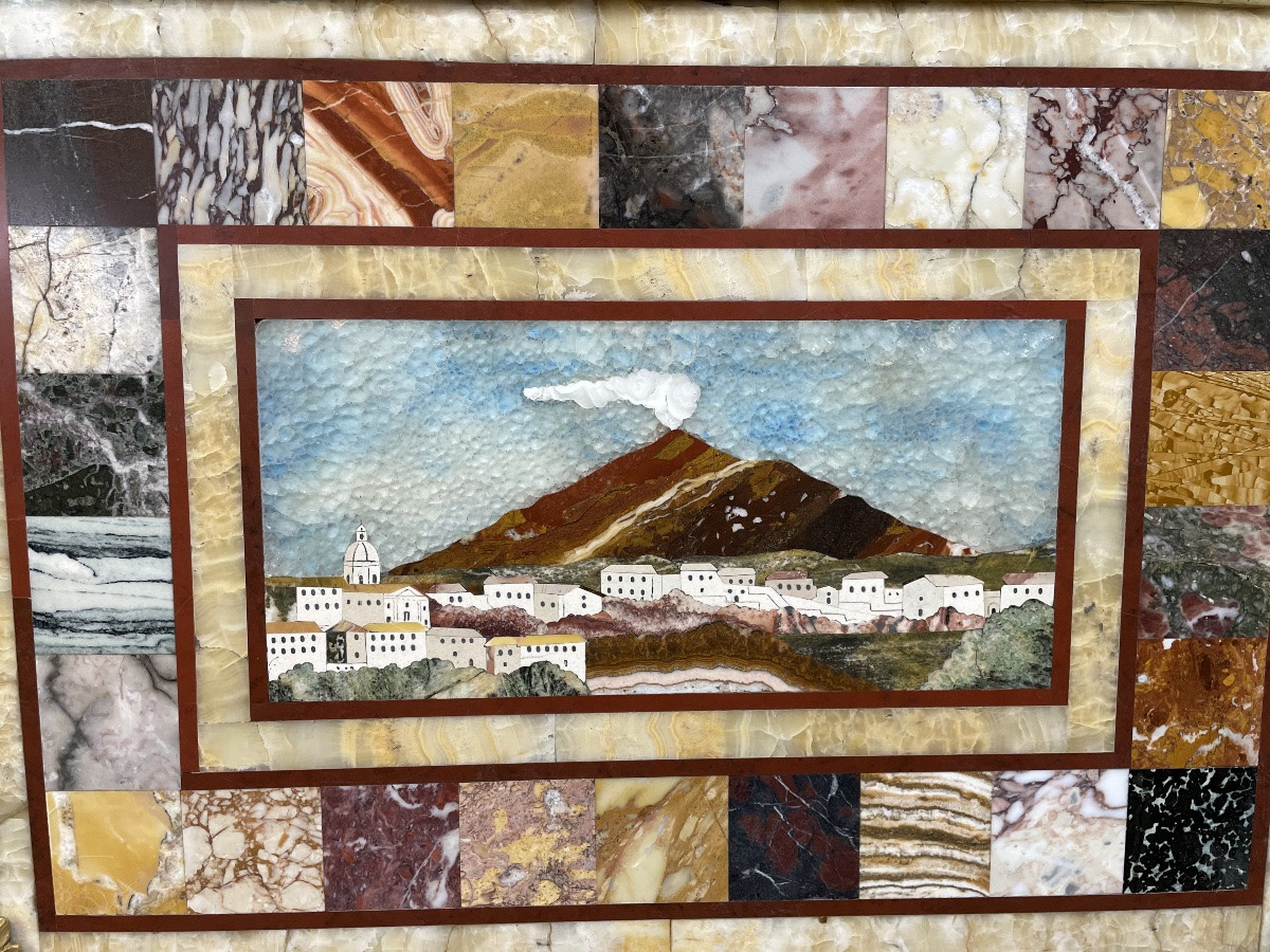 Vue de Catane en marbres anciens, XIXe siècle-photo-3